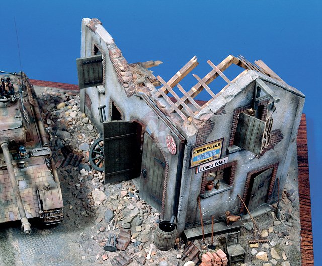 ruined building diorama
